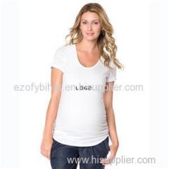 Design High Quality 95% Cotton 5% Spandex Printed Maternity T Shirts