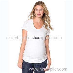 Design High Quality 95% Cotton 5% Spandex Printed Maternity T Shirts