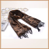 100% Polyester Jacquard Infinity Scarf with Fringe