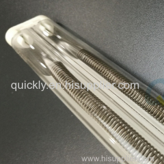 Double quartz tube infrared heating with white reflector