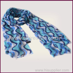 Blue Wave Custom Screen Print Modal Scarves