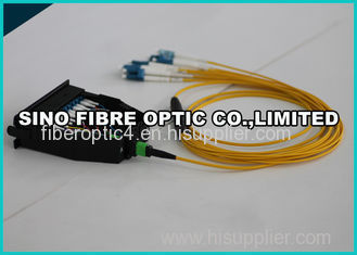 Fiber Optic Assembly 12F MPO To LC Breakout Cable 40 Gig 9 / 125um With Cassette