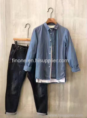 mens washed jeans shirt