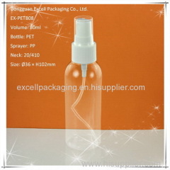 80ml PET Cosmo Round Bottle with Mist Sprayer