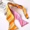 Fashion Classic Plaid Double Side Self Tie Bow Ties for Men