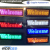 High quality global language support usb rechargeable and programmable 3.6''x1.2'' Scrolling message LED badges