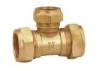 COMPRESSION REDUCING TEE OF BRASS PIPE FITTING