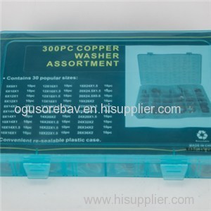 30Size 300PCS Copper Washer Kit Copper Washer Assortment Copper Gasket Box Copper Tube