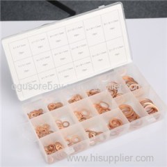16Size 220PCS Copper Washer Kit Copper Washer Assortment Copper O Ring Copper Mat