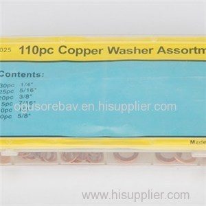 6Size 110PCS Copper Washer Kit Copper Washer Assortment High Qulality Copper Ring For Seal