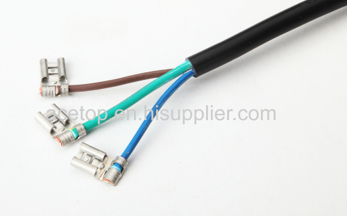 flag type terminals for power cord end disposal