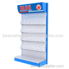 Garden tool display shelf metal shelving