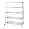 4 Layers Wire Shelving Rack With Wheels 48inchesx18inchesx72inches Chrome Plated