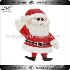 Christmas Claus Alloy Crystal Brooch Gift Classic Fashion Jewelry