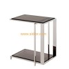 Home Hotel Furniture Chrome Metal Frame Glass Coffee Table