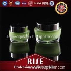 Original Green Double-deck Aluminum Luxury Cream Jar High Quality Plastic Cosmetic Jar With Silver Coated Lid