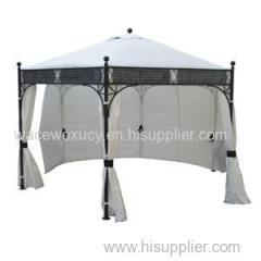 Well Furnir - Polyester Canopy And Curtains Steel Frame Shower Proof Coating 3m X 3m Square Gazebo