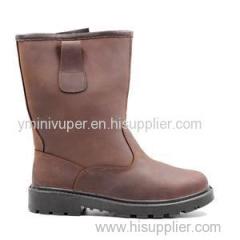 High Cut Nubuck Oil Tanned Leather Upper Single Density PU Outsole Waterproof Construction Boots