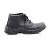 Middle Cut Black Split Embossed Leather Upper With Pigskin Single-density PU Good Prices Safety Shoes