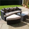 5PC Rattan Wicker Sofa Set Cushioned Sectional Outdoor Garden Patio Furniture