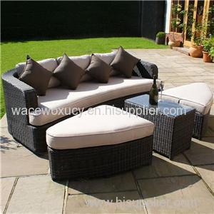 5PC Rattan Wicker Sofa Set Cushioned Sectional Outdoor Garden Patio Furniture