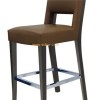 Custom Made Wood Frame Metal Step Bar Stool Chair For Sale
