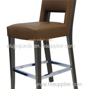 Custom Made Wood Frame Metal Step Bar Stool Chair For Sale