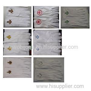 Masonic Lodge Masons White Cotton Gloves