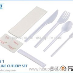 Good Brands Outdoor Portable Basic White Cutlery Set for One