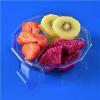 200g Transparent Polygons With Divided Into Three Cubes Of Fruit Salad Bowl