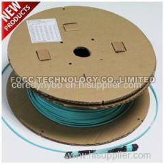 Polarity A 40G Configuration Fiber Optical Pinned MPO-MPO Multimode Aqua Trunk PVC Cable