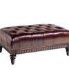 Chesterfield Style Leather Club Lounge Stool