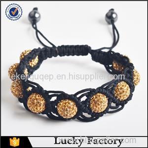 China Hand-Made Adjustable Chromatic Clay Crystal Beads Rope Bracelet Manufacturers