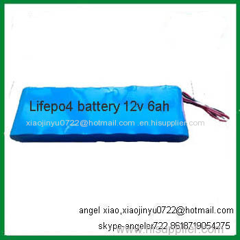 LiFePO4 battery pack 12V 6Ah 26650 small rechargeable battery