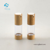 ABS plastic airless bottle with bamboo cover plastic airless bottle