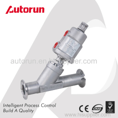 TRI-CLAMP ENDS PNEUMATIC ACTUATED ANGLE SEAT VALVE