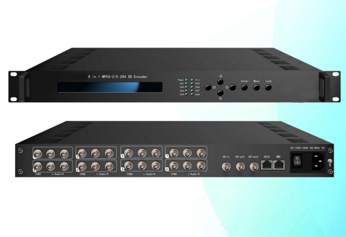 8 IN 1 CVBS Input SD Mpeg2 Encoder with 8SPTS&1MPTS Out