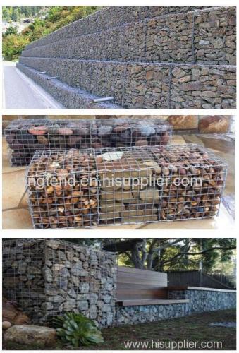 Erosion Controll Stone Cage Galvanized / PVC Coated Hexagonal / Weld Gabion Box Basket