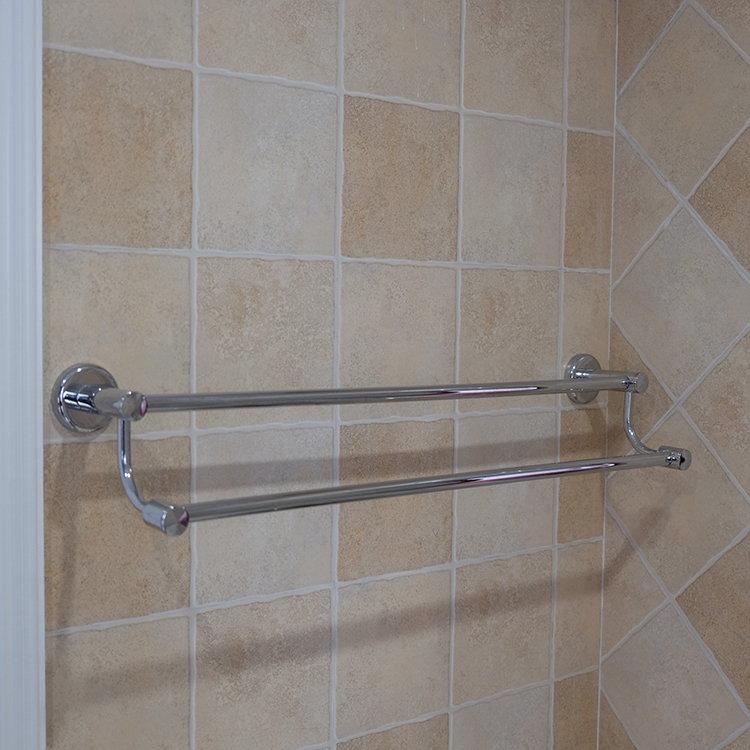 double towel bar brass towel rail chrome finish