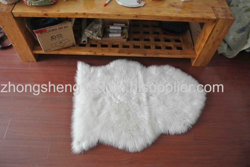white faux fur sheepskin rug with suede backing