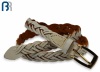 Ladies White Skiny Feather Belt