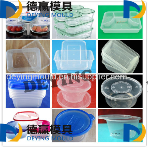 Taizhou mold factory supply plastic injection food lunch box mould 2017 new thin wall container mold making