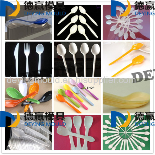 China mold company make plastic injection disposable spoon mould for cutlery disposable plastic spoon mold