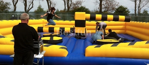 Customized inflatable meltdown challenge games