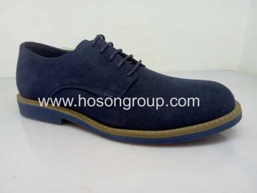 Blue suede mens lace shoes