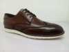 Brown PU leather mens lace shoes