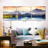 Landscape painting art 3 panel printed wall oil painting mountain and lake natural scenery canvas picture for room