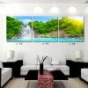Contemporary landscape painting 3 Panel waterfall and pool beautiful realistic scenery printed oil painting on canvas