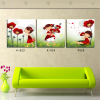 HD printed oil painting 3 panel kids room wall art cartoon girl and flower painting picture