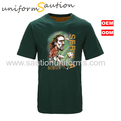 Custom made quality combed cotton soccer fans t shirt